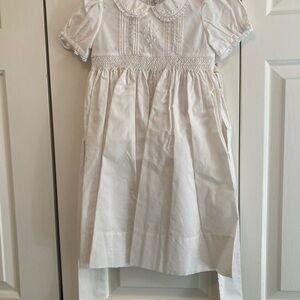 White Smocked Dress with Peter Pan Collar